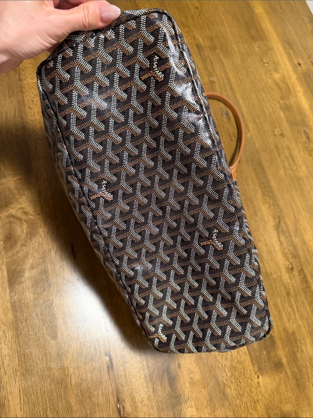 Goyard Brown/Tan Saint Louis Tote with Goyardine Pattern - Picture 4 of 4